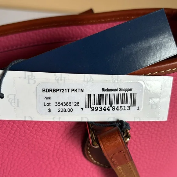 RARE Dooney & Bourke Pink Leather, Richmond Shopper - Picture 14 of 14